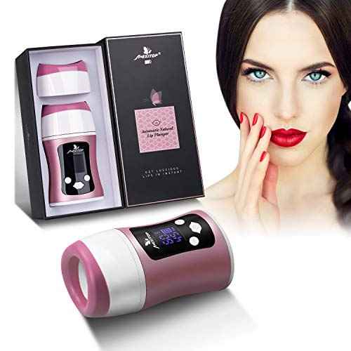 Lip Plumper - Lip Suction Booster Automatic, Intelligent Control (Time, Sucking), Digital Display, Charging via USB, Standing Design Lip Filler for Lip Make-Up (Bonus Sponge Pad Included)