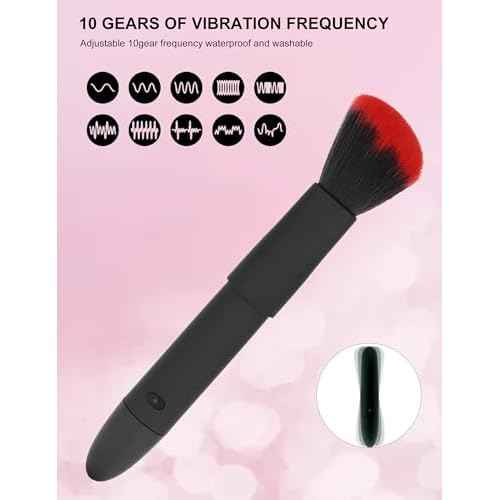 Electric Makeup Brush 10 Gears Rechargeable Multifunctional Blush Brush for Contouring, Highlight and Airbrush