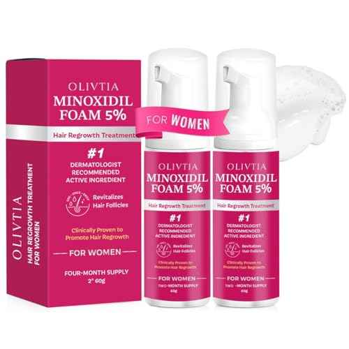 5% Minoxidil Foam for Women Hair Growth: Extra Strength Hair Regrowth Treatment ? Revitalize Hair Follicles & Regrow Thicker, Fuller Hair ? Hair Loss Solution-2pack