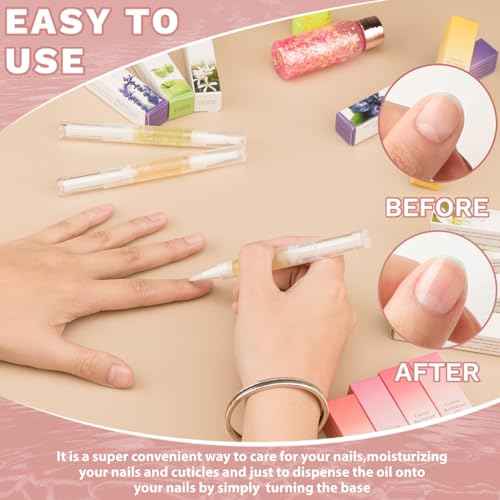 Meschett Nail Nutrition Pen,6PCS Nail Cuticle Oil Pen Set Nail Nutrition Oil Nail Care for Repairing Cracked & the Dry Cuticle (Mix Flavors)