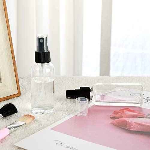 30 Pack 2 oz Fine Mist Mini Clear Spray Bottles with Pump Spray Cap - for Essential Oils, Travel, Perfumes - Refillable & Reusable Empty Plastic Bottles Travel Bottle