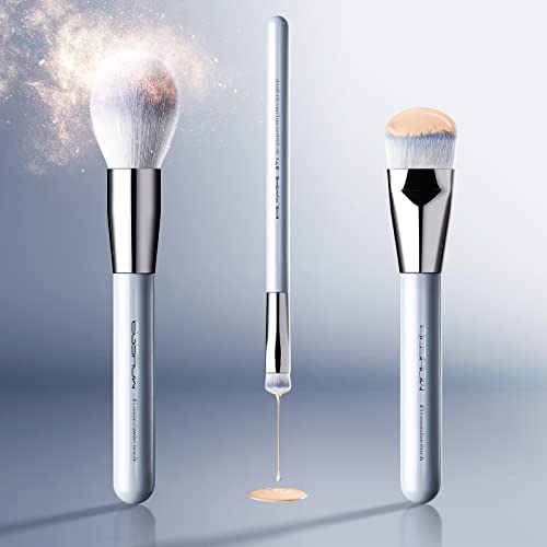 Makeup Brushes, EIGSHOW 15pcs Professional Makeup Brush Set With Case, Premium Synthetic for Foundation Contour Concealers Blush Eye Shadow (BABYBLUE)