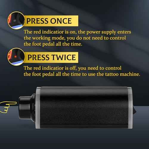 ATOMUS Tattoo Power Supply with Tattoo Pedal Colorful Light Power Cable for Tattoo Machine Pen Liner and Shader (Red)