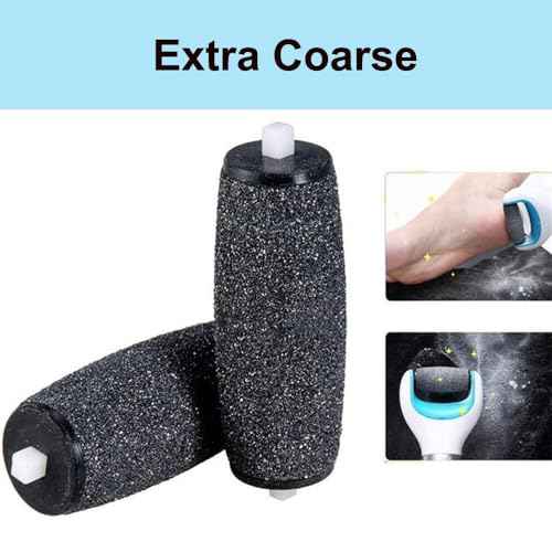 12 Extra Coarse Replacement Roller Refill Heads Compatible with Amope Pedi Refills Electronic Foot File