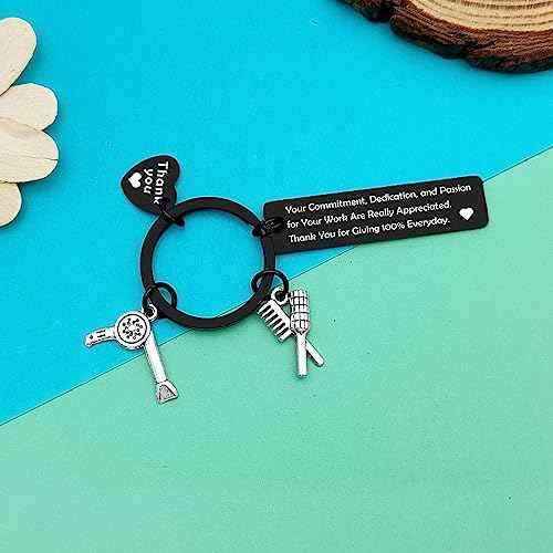 Hairdresser Gifts Keychain Thank You Gifts for Hair Stylist Coworker Cosmetician Graduation Gift Inspirational Hairstylist Jewelry Hair Barber Beautician Gifts Salon Barber Christmas Retirement Gifts