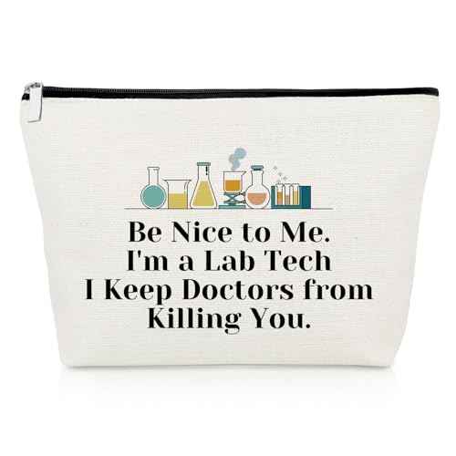 Lab Tech Gift Funny Lab Gifts Makeup Bag Lab Week Gifts Lab Employee Appreciation Gifts Lab Assistant Gifts Laboratory Technician Gifts Cosmetic Bag Birthday Gift Medical Lab Scientist Gifts