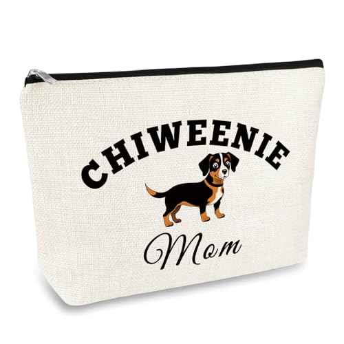 Chiweenie Dog Lover Gift Makeup Bag Chiweenie Mom Gift Dog Owners Gift Dog Lover Gifts Cosmetic Bag Pet Owner Gift for Women Dog Mom Gifts Birthday Christmas Mother's Day Gifts for Her Travel Pouch