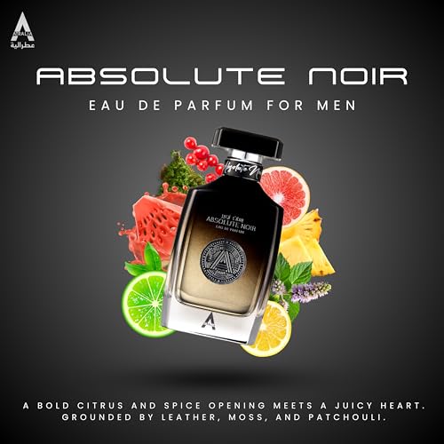 Absolute Noir Eau De Parfum for Men 100Ml 3.4Oz - Luxurious and Long Lasting Fragrances with Top Notes of Bergamot, Lemon, Grapefruit, Pink Pepper - Best Alternative for Absolu Aventus