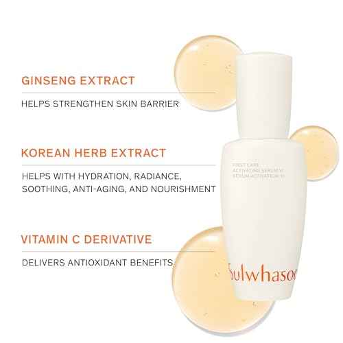 Sulwhasoo First Care Activating Serum ? Targets Visible Fine Lines, Dryness & Dullness | Preventative Anti-Aging Serum with 500-Hour Aged Ginseng, Korean Herb Extract & Vitamin C | Korean Skincare