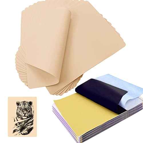 Yuelong 30pcs Blank Tattoo Practice Skin and Transfer Paper Kit Include 10pcs Fake Skin and 20pcs Tattoo Stencil Paper for Beginners and Experienced Artists