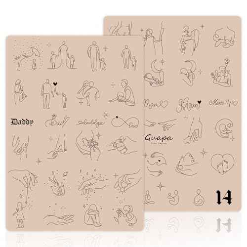 Guapa 1.5mm Silicone Tattoo Practice Skin ? Dual-Sided Pad with Family Designs for Tattoo Training, 14.5x20.5cm Realistic Fake Skin Sheet (Pink-3PCS)
