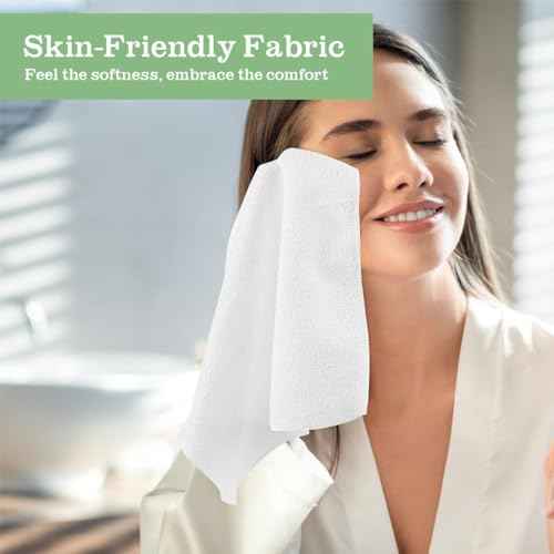 Washcloths Bulk - 200 Pack - Face Towels (12" x 12"), Highly Soft Wash Cloths and Hand Towels, Fast Drying Multi-Purpose Microfiber Cleansing Cloths for Bathroom, Hotel, Spa, and Salon - White