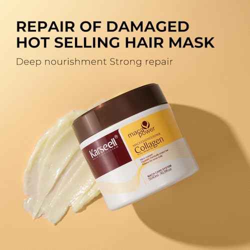 Karseell Collagen Hair Treatment Deep Repair Conditioning, Hair Mask Argan Oil Set for Dry Damaged Hair All Hair Types 16.9floz + 1.69floz