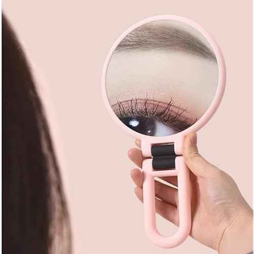 1X 5X Handheld Mirror with Handle for Travel£¬ Magnifying Mirror, Magnification, Rotation Adjustable Handle, Double Sided Folding, Mirror for Women for Eyes Makeup Travel Table Desk Shaving