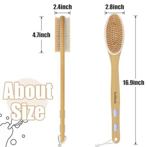 Back Scrubber for Shower,Bath Brush with Long Handle,Bath Brush Body Exfoliator for Wet or Dry Brushing,Men and Women (Blue)