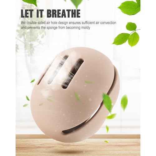 FERYES Makeup Sponge Holder ? Shatterproof Eco-Friendly Silicone Beauty Make Up Blender Case for Travel - Khaki