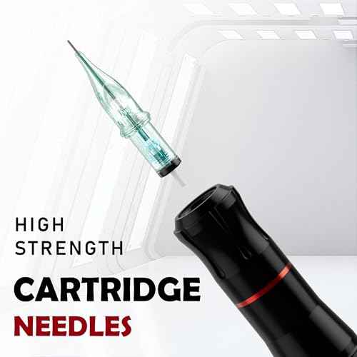 NEEBOL Wireless Tattoo Gun, Rotary Tattoo Pen, 1500mAH Battery, 10 Cartridge Needles, Digital LED Display Tattoo Accessories Complete Tattoo Machine Kit Gift for Tattoo Artists and Beginners (Red)