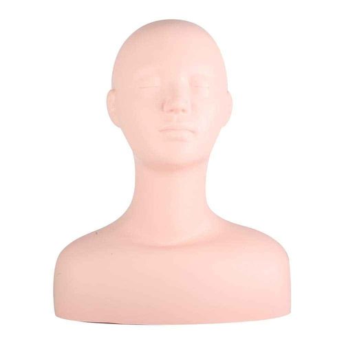 Mannequin PVC Manikin Head, Multifunction mannequin head model with shoulder, Head for hairdressers Mannequin head for Makeup Practice, Wig Hat Display, Eyelash Extensions,Tattoo