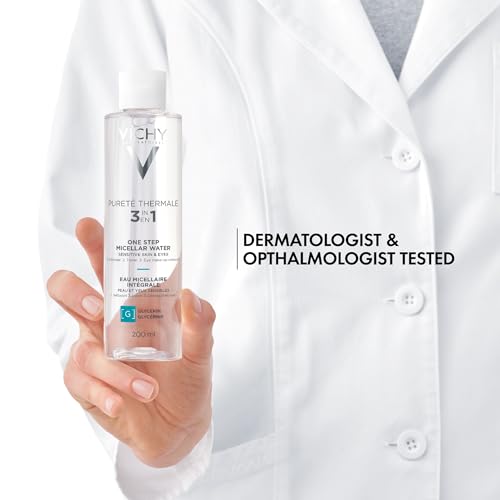 Vichy Puret? Thermale One Step Micellar Water Makeup Remover & Facial Toner, Micellar Cleansing Water & Vitamin B5, No Rinse Needed, Gentle Eye Makeup Remover & Hydrating Toner For Face