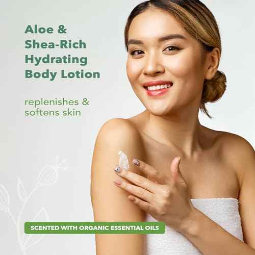 Nourish Organic Body Lotion, Lavender Mint ? Hydrating Body Lotion for Dry Skin with Certified Organic Aloe Vera, Shea Butter, Coconut Oil & Cocoa Butter (8 Oz) + Washable Cotton Round