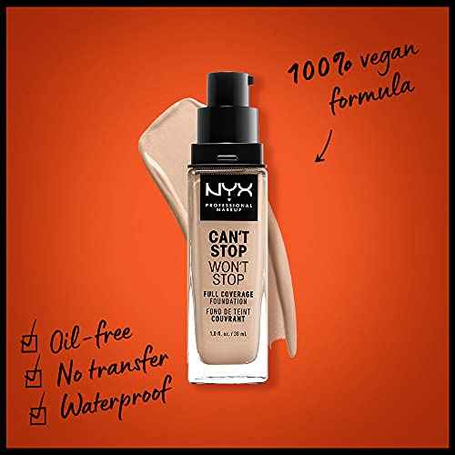 NYX PROFESSIONAL MAKEUP Can't Stop Won't Stop Foundation, 24h Full Coverage Matte Finish - Light Ivory