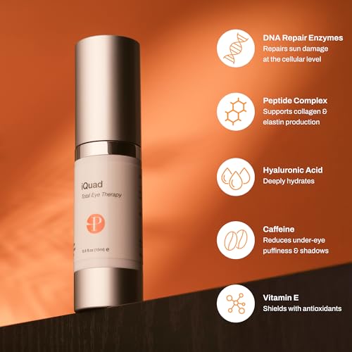 Photozyme iQuad Total Eye Therapy with DNA Repair Enzymes | Anti Aging Eye Cream | Use to Reduce Bags, Dark Circles, Puffiness | Firms and Tightens the Delicate Skin Surrounding the Eye | 0.5 Fl Oz