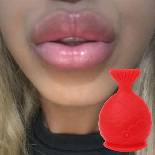 Generic Lip Enhancer Plumper Device,lip plumper device,fish lip plumper,Natural Pout Mouth Beauty Tool With Fish Design,Silicone Filler Plumper For Sexy Mouth, Natural Pout For Girls And Women, Red