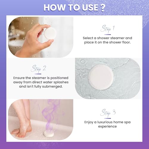 Lavender Shower Steamers Aromatherapy - Birthday Gifts for Women, 8 Pack Shower Bombs with Essential Oils, Stress Relief, White Elephant Christmas Gifts, Stocking Stuffers for Adults, Teen