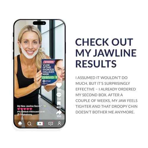 STYLIA V Line Lifting Collagen Mask - Lift, Firm & Contour Jawline - Tightening Double Chin Strap with Hyaluronic Acid & Aloe - Neck Lift & Face Tightening Mask - Jawline Shaper Face Lift Tape (10PC)
