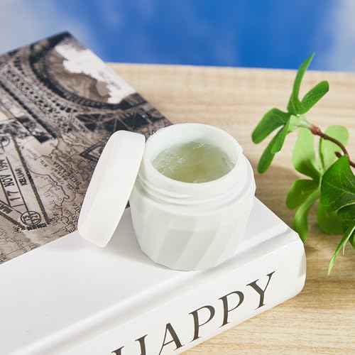 Travel Containers for Toiletries, Premium Cosmetic Silicone Cream Jars, TSA Approved Leak-Proof Refillable Travel Size Toiletries with Clear Bag for Cosmetic Face Body Cream (Gray)