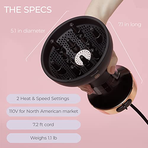 Bellissima Diffon Hair Diffuser and Ceramic Curly Hair Dryer - DF1 5000 - Lightweight and Compact