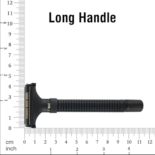 Full Brass Adjustable Safety Razor for Men | Butterfly Open & Long Handle | with 10 German Solingen Blades