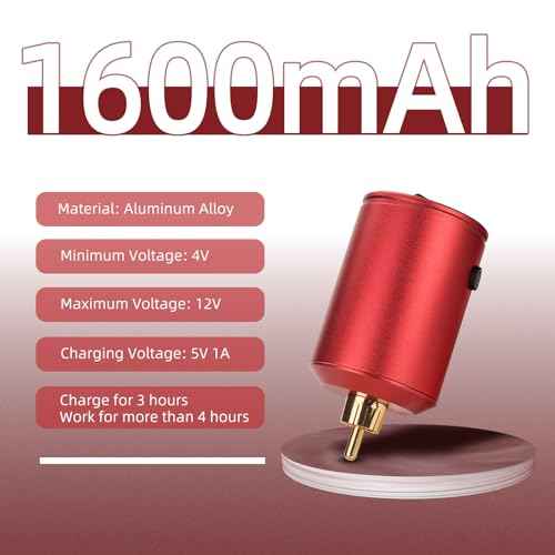 ATOMUS Tattoo Pen Machine Kit with Cordless Tattoo Power Supply Silicone Tattoo Machine Holder 3RL Cartridge Needles 1300mAh RCA Connector LCD Digital Rechargeable Power Supply Set