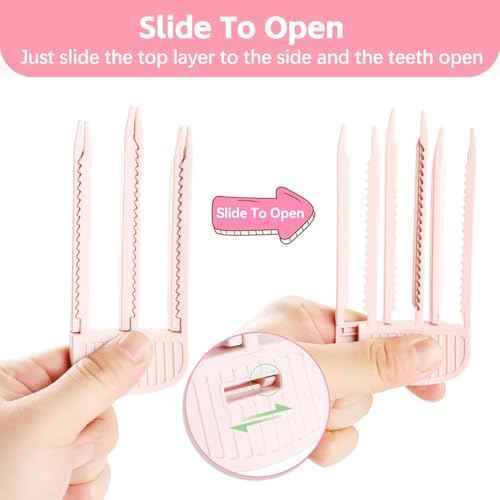 2PCS Volumizing Hair Clips for Women, Hair Volume Clip Styling Tools Volumizing Comb for Fluffy Bangs Clips for Root Lift, Root Booster Clips, Pink