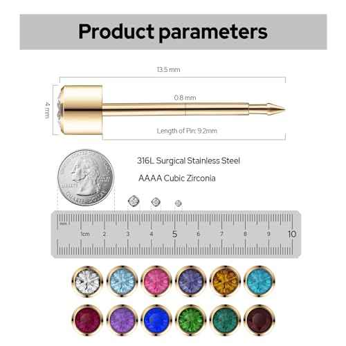 Ear Piercing Kit Gold - Safety Backs Disposable Ear Piercing Gun Kit Made in 316L Surgical Stainless Steel | At Home Self Piercing Kit with Preloaded CZ Stud Earrings | 2 Pack (4mm)