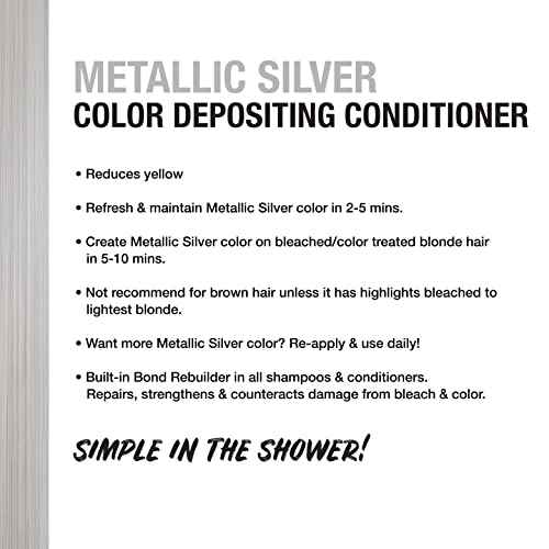 NO FADE FRESH Metallic Silver Color Depositing Conditioner - Semi Permanent Hair Color with BondHeal Bond Rebuilder - Silver Hair Dye - Deep Conditioner Hair Mask 6.4 oz