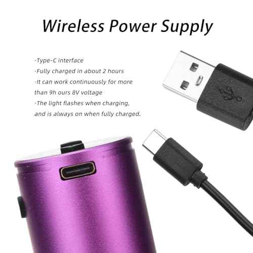 ATOMUS Cordless Tattoo Power Supply, Wireless Tattoo Battery Pack RCA Connector USB Rechargeable 1600mAh Battery Capacity OLED Display for Tattoo Pen Rotary Tattoo Machine