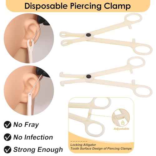 104PCS Body Septum Piercing Kit with 14G/16G/20G Piercing Needles Piercing Jewelry and Tool Set for Ear Nose Belly Button Nipple Lip Cartilage Eyebrow Tongue Navel Piercing Kit for All Piercings