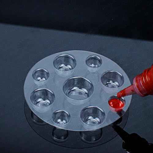 Guapa 10pcs/Box Disposable Tattoo Ink Cup Tray - Eco-Friendly Plastic, Portable and Hygienic Tattoo Pigment Holder for Professional and Novice Use (Transparent nine-hole tray)