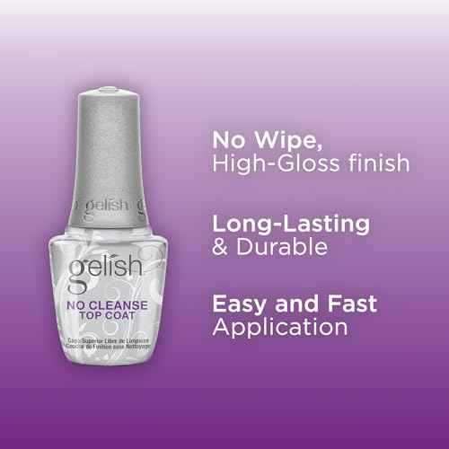 Gelish No-Cleanse Top Coat ? 15ml No Wipe High-Gloss Finish, Durability, Long-Lasting, Easy Application, UV/LED Compatible, Professional Gel Nail Polish Sealer