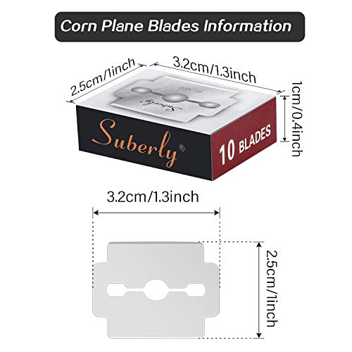 50 Pieces Callus Shaver Replacement Blades Corn Plane Stainless Steel Blades for Removing Callus Foot Care and Pedicure Tools