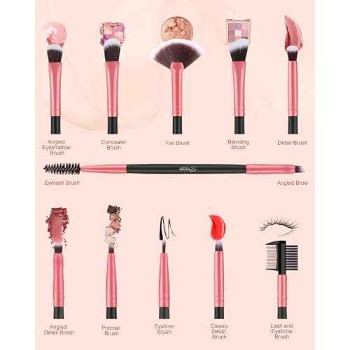 BESTOPE PRO Makeup Brushes 16 Pcs Makeup Brush Set, Blending Brush for Foundation, Premium Synthetic Powder Concealers Makeup Brushes for Eyes and Face, Eye Shadows Brushes, Eyeliner Make Up Brushes
