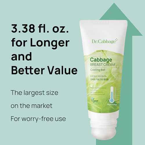Dr.Cabbage+ Cabbage Breast Cream 3.38 Oz with Special Cooling Ball applicator | For Engorgement, Mastitis, Stop Lactation | Trusted by Korea Mother, Breastfeeding Essencial