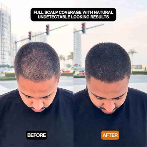 Hairbear Hair Filler, Blissae Hair Filler Powder, HairBear Hair Filler Powder, Natural Hair Thickening Fibers Instant Volume & Scalp Coverage for Thinning Hair (Black)