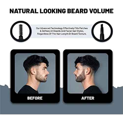 VOID Homme Gray Beard Pencil Filler for Men, Set of 4 - Instantly Covers Bald Spots & Thinning Hair, Waterproof, Sweat & Smudge-proof, Undetectable Hair Loss Solution for Gray Beards, Natural Look