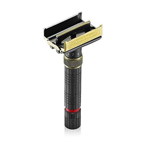 VIKINGS BLADE Adjustable Double Edge Safety Razor + Luxury Case. Smooth, Reusable, Eco-Friendly (The Emperor ¡°Meiji¡±)
