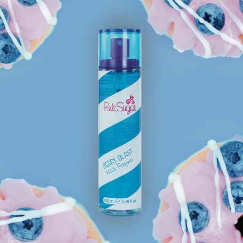 Pink Sugar Berry Blast Eau de Toilette Perfume for Women, Body Mist, Hair Fragrance, Sweet + Fruity Scent, Notes of Blueberries, Blackberries, Cotton Candy & Vanilla