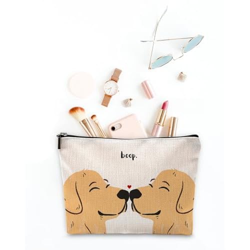 Sufamb Cute Makeup Bag,Love Gifts for Her,Gifts for Girlfriend Wife,I Love You Gifts for Her,Valentines Gifts,Cute Gifts for Women,Golden Retriever Gifts Small Cosmetic Makeup Bag for Purse