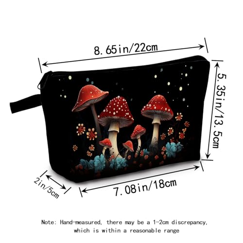 Mushrooms Makeup Bag for Women Travel Cosmetic Organizer Bag Teacher Appreciation Gifts Small Zipper Toiletry Bag