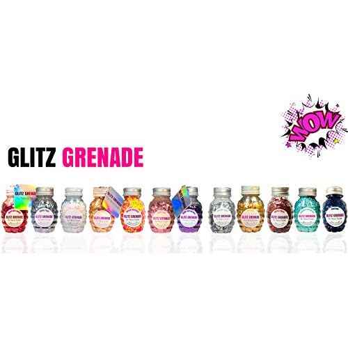 Neva Nude Face and Body Glitter Keychain - Chunky Loose Glitter for Festivals, Raves, and More | Cosmetic Grade | Super Sparkly (Trixie Pixie Gunmetal Holographic Glitz Grenade)